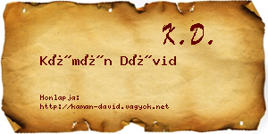 Kámán Dávid névjegykártya
