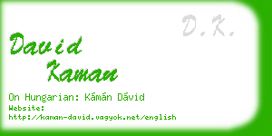 david kaman business card